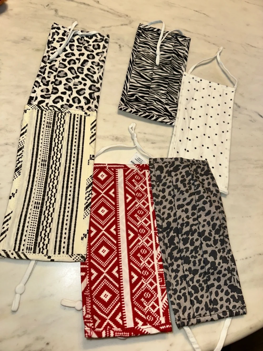 NWOT set of 6 Old Navy Assorted Patterned Face Masks - Mixed Prints